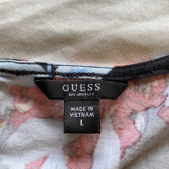 Guess Floral Cold Shoulder Shirt Top - Picture 5 of 7